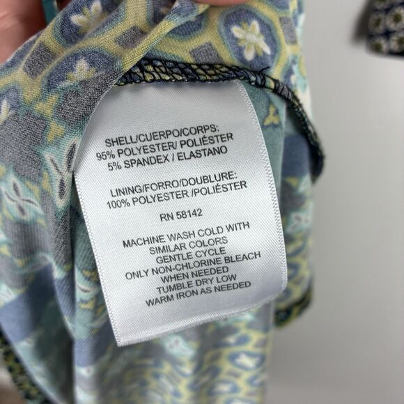 London Times Boho Midi Wrap Dress Sz 8 Long Sleeve Geo Print Hippie 70s Fall - Picture 6 of 7